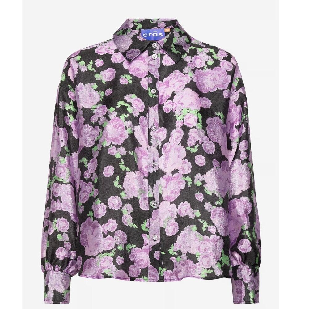Cras Ginacras Shirt Long sleeve Purple Queen Black Green size 36 Small New